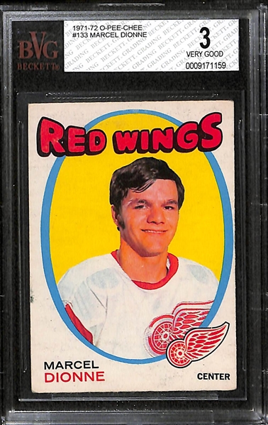 Lot of 2 1971/72 O-Pee-Chee Hockey Cards - Dryden & Dionne - BVG