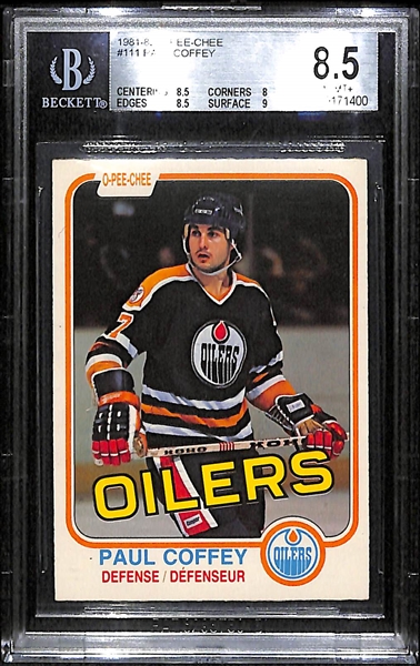 Lot of 1981/82 O-Pee-Chee #111 Paul Coffey BVG 8.5 NM-MT+