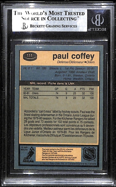 Lot of 1981/82 O-Pee-Chee #111 Paul Coffey BVG 8.5 NM-MT+