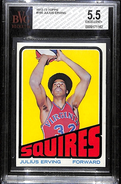1972/73 Topps #195 Julius Erving - BVG 5.5 EX+