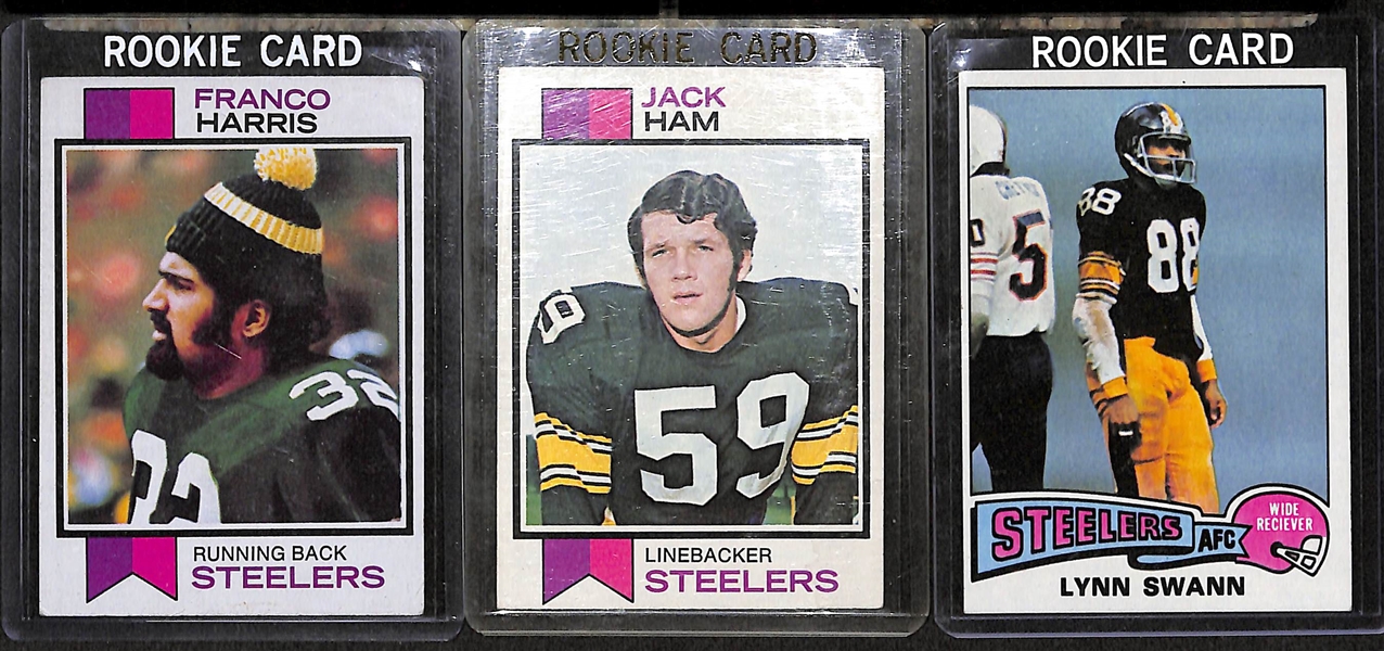 Lot Of 8 Football Steelers Rookie Cards w. Franco Harris