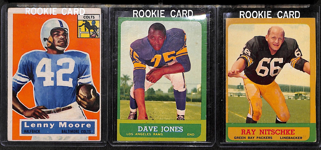Lot Of 8 Football Stars Rookie Cards w. Lenny Moore