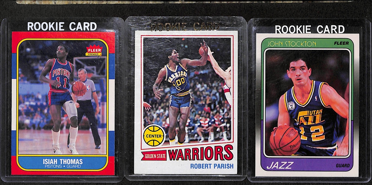 Lot Of 12 Basketball Stars Rookie Cards w. Karl Malone