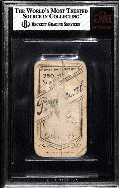 1909 T206 Vic Willis Piedmont Back - St Louis With Bat BVG 1