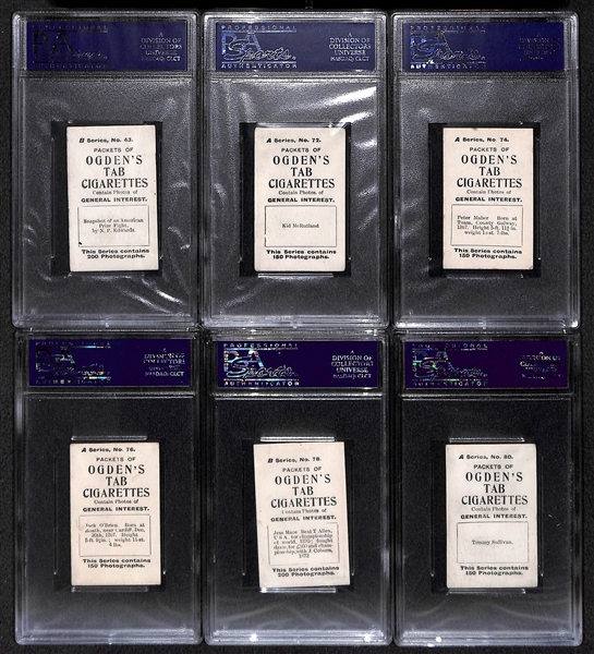 Lot Of 6 1909 Ogden's Boxing Cards PSA Altered w. Sullivan