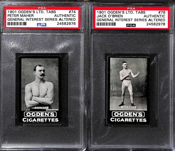 Lot Of 6 1909 Ogden's Boxing Cards PSA Altered w. Sullivan