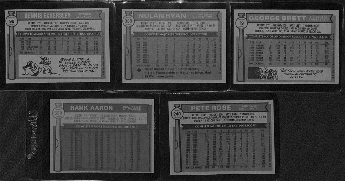1976 Topps Complete Baseball Set w. Eckersley Rookie Card & George Brett 2nd Year Cards