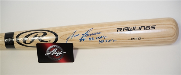 Jose Canseco Signed & Inscribed Rawlings Baseball Bat - Leaf