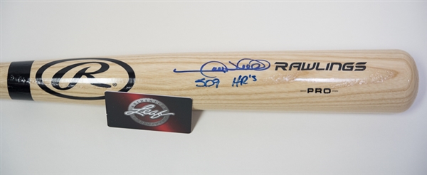 Gary Sheffield Signed & Inscribed Rawlings Baseball Bat - Leaf