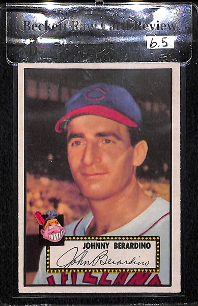 Lot of 2 - 1952 Topps Frank Baumholtz #225 & Johnny Berardino #253 - Both BVG 6.5