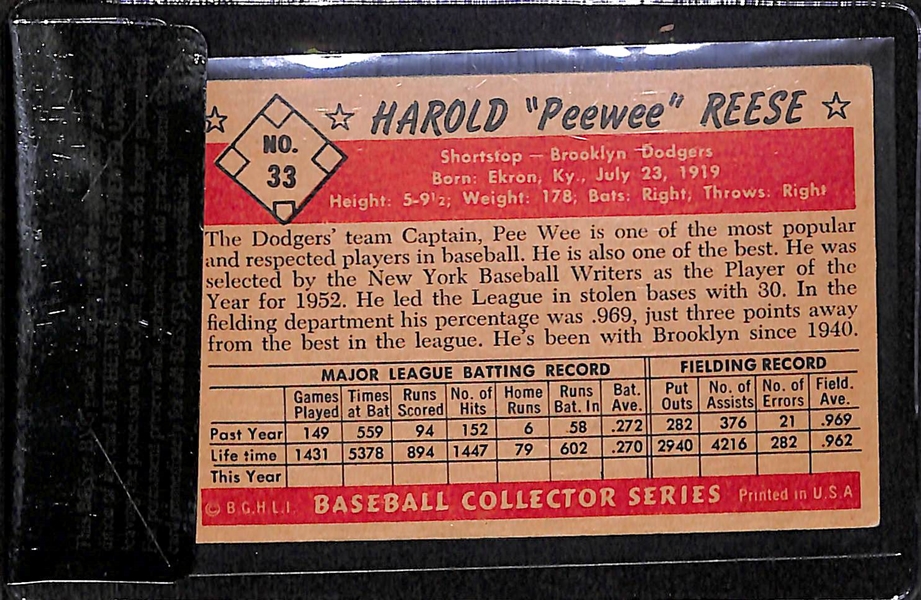 1953 Bowman Color PeeWee Reese #33 BVG 3.0 - HOF