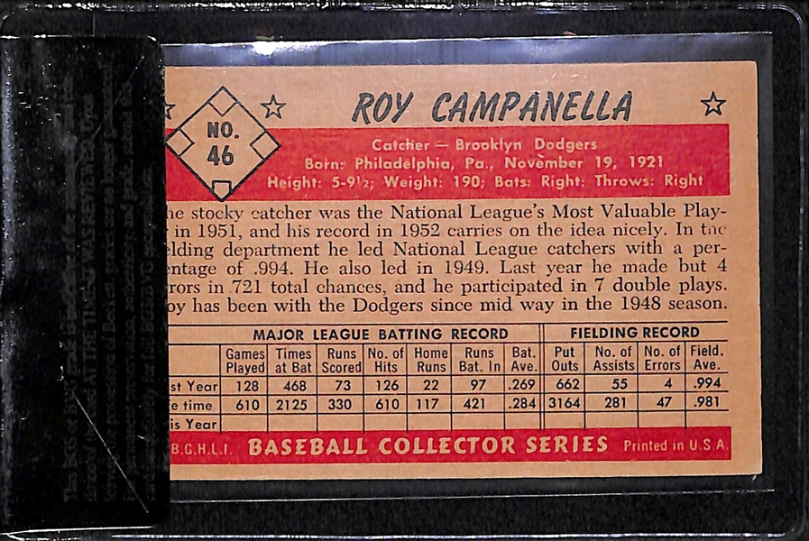 1953 Bowman Color Roy Campanella #46 BVG 5.0 - HOF