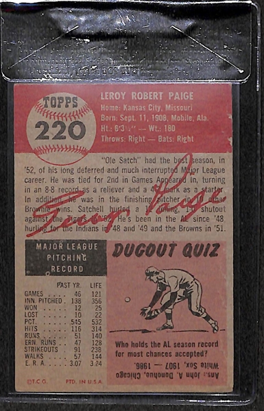 1953 Topps Satchell Paige Card BVG 2.5