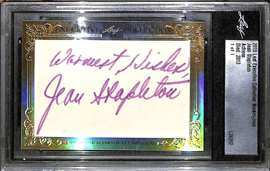 2015 Leaf Executive Collection Jean Stapleton #1/1 Cut Autograph Card
