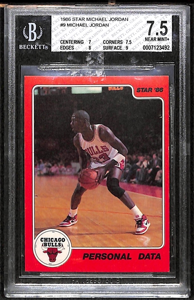 1986 Star #9 Michael Jordan Card BVG 7.5