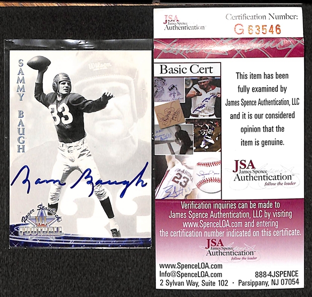 1994 Ted Williams Company Sammy Baugh Autograph Card - JSA