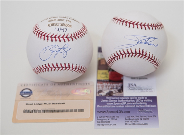 Jim Thome & Brad Lidge Signed Baseballs - JSA & Steiner