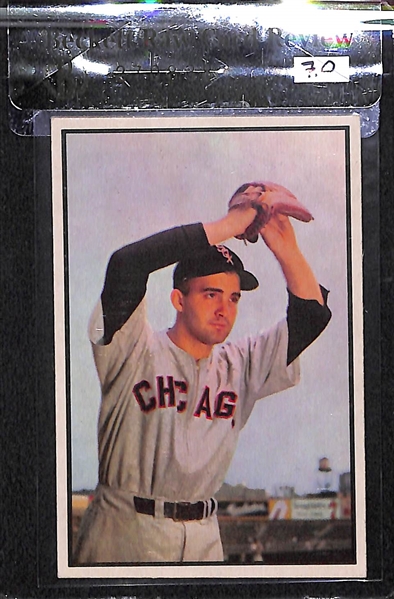 Lot of 3 - 1953 Bowman Color Billy Pierce #73, Vic Wertz #2, Saul Rogovin #75 - BVG 7.0, 6.5