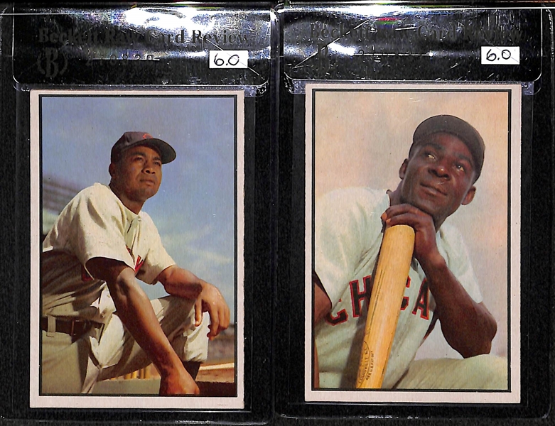 Lot of 4 - 1953 Bowman Color Larry Doby #40, Orestes Minoso #36, Bobby Shantz #11, Jim Hearn #76 - All BVG 6.0