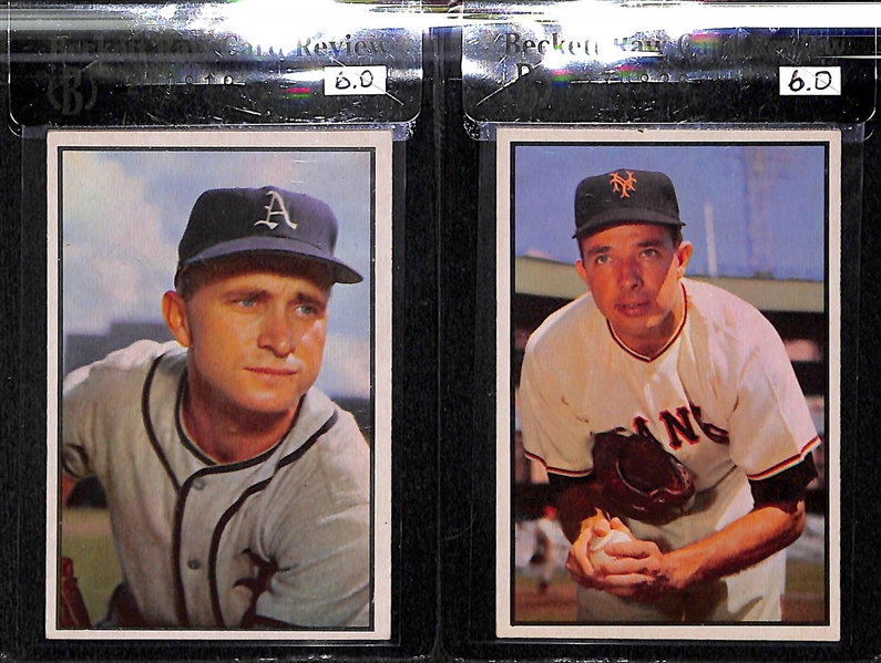 Lot of 4 - 1953 Bowman Color Larry Doby #40, Orestes Minoso #36, Bobby Shantz #11, Jim Hearn #76 - All BVG 6.0