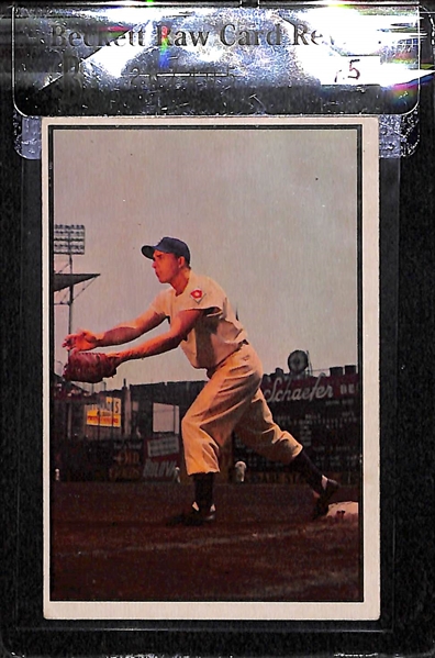 Lot of 2 - 1953 Bowman Color Gil Hodges #92, Phil Rizzuto/Billy Martin #93 - BVG 4.5, 4.0.