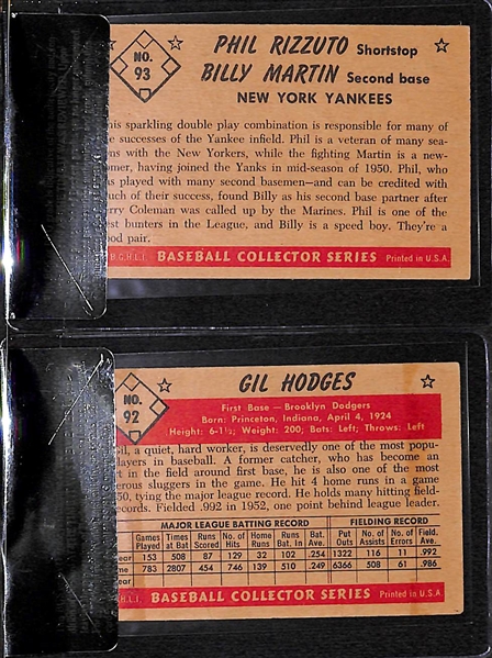Lot of 2 - 1953 Bowman Color Gil Hodges #92, Phil Rizzuto/Billy Martin #93 - BVG 4.5, 4.0.