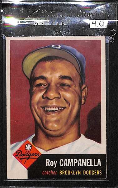 Lot of 2 - 1953 Topps Roy Campanella #27 BVG 4.0 & Monte Irvin #62 BVG 3.5