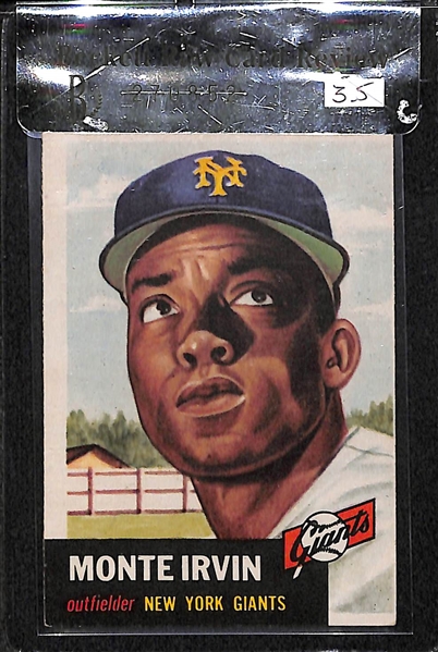 Lot of 2 - 1953 Topps Roy Campanella #27 BVG 4.0 & Monte Irvin #62 BVG 3.5