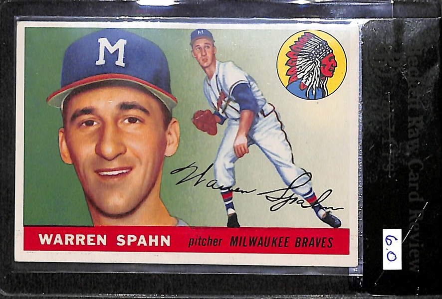 1955 Topps Warren Spahn (BVG 6.0) & Dusty Rhodes (BVG 5.5) Cards
