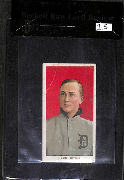 1909-11 T206 Ty Cobb - Red Portrait - Polar Bear Back - BVG 1.5