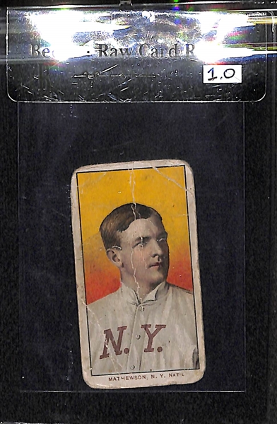 1909-11 T206 Christy Mathewson - Portrait - Piedmont Back - BVG 1.0