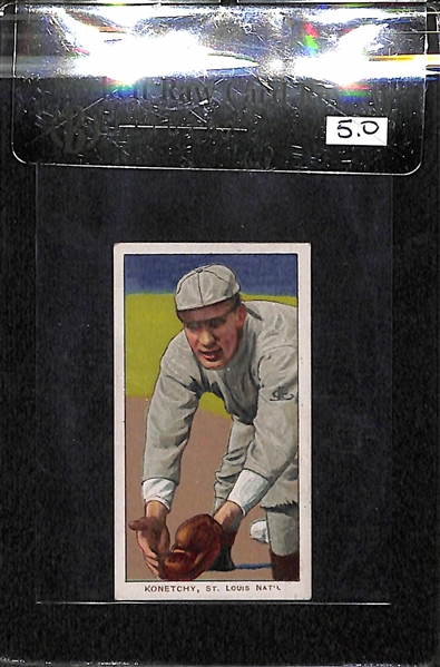 1909-11 T206 Ed Konetchy - Glove Near Ground - Piedmont Back - BVG 5.0