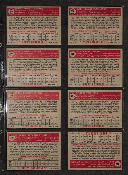 Lot Of 8 1952 Topps Baseball Cards w/ Joe Collins