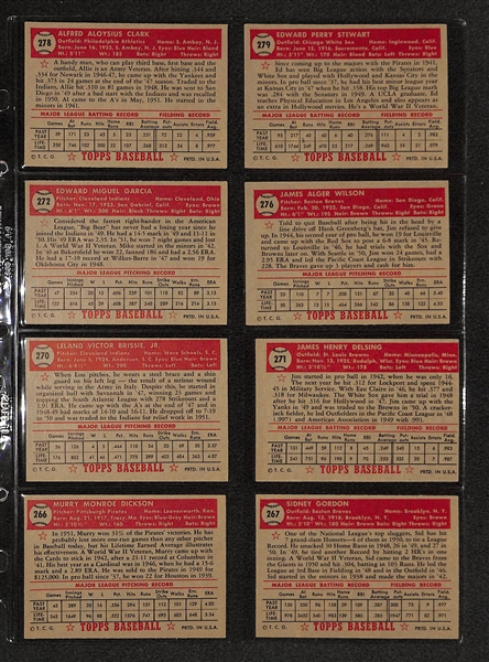 Lot Of 8 1952 Topps Baseball Cards w/ Sid Gordon