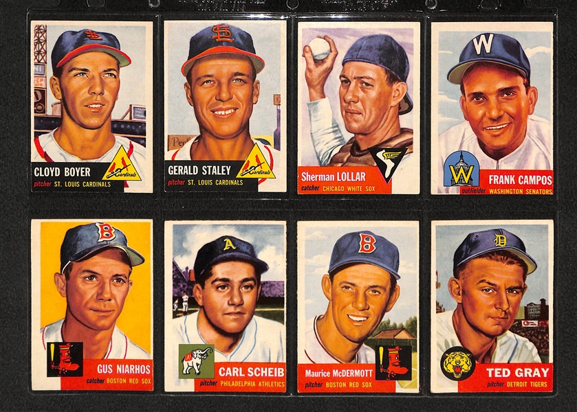 Lot Of 16 1953 Topps Baseball Cards w/ Enos Slaughter