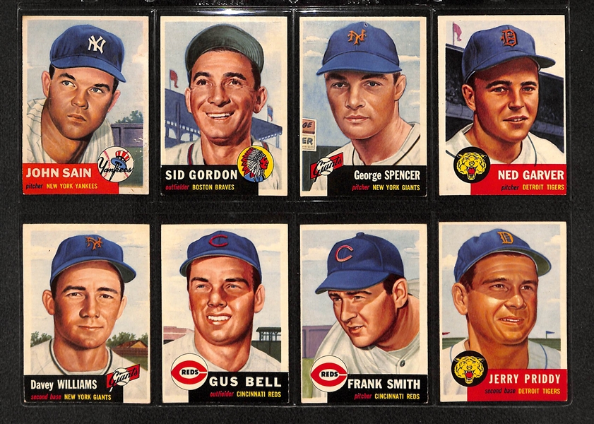 Lot Of 16 1953 Topps Baseball Cards w/ Joe Nuxhall