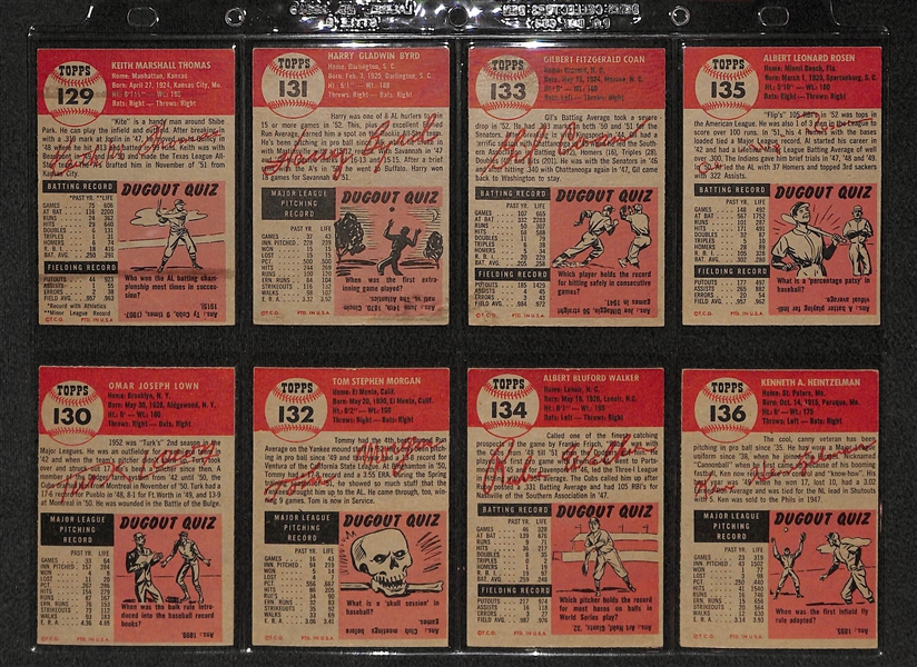 Lot Of 16 1953 Topps Baseball Cards w/ Walt Dropo
