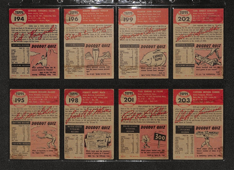 Lot Of 24 1953 Topps Baseball Cards w/ Stu Miller