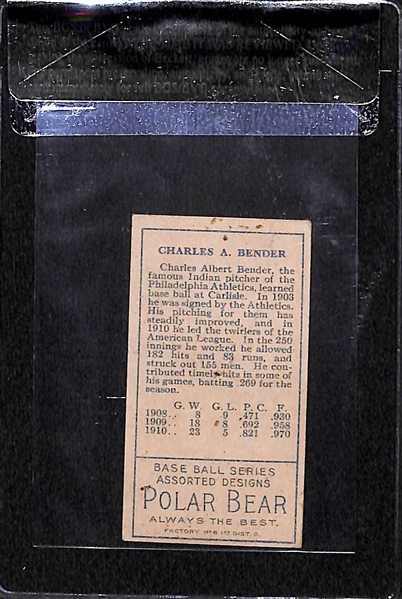 1911 T205 Chas Bender - Polar Bear Back - BVG 3.5