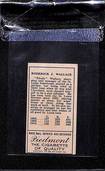 1911 T205 Bobby Wallace - With Cap - Piedmont Back - BVG 5.0