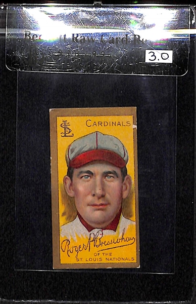 1911 T205 Roger Bresnahan - Mouth Closed - Piedmont Back - BVG 3.0