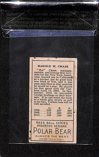 1911 T205 Hal Chase - Both Border Ends - Polar Bear Back - BVG 2.5