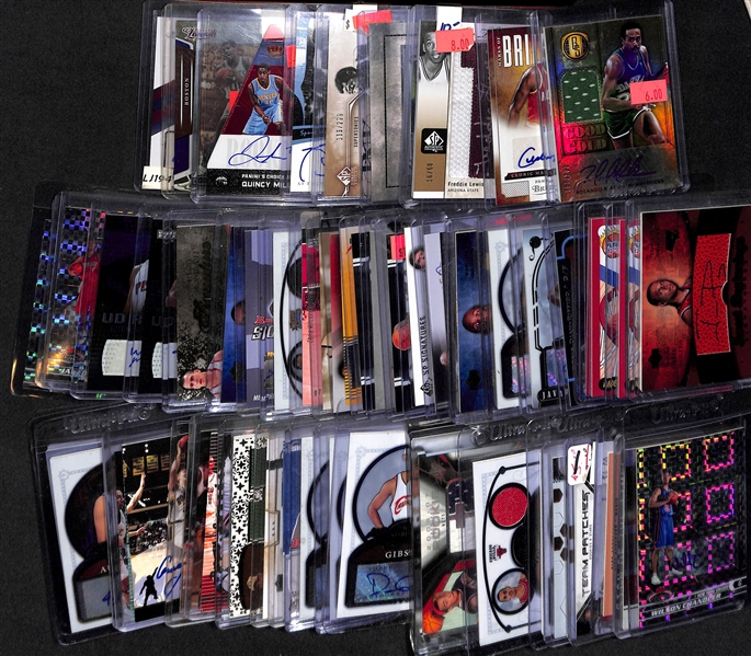 Lot of 62 Manufacturer Certified Autographed Basketball Cards with Stars