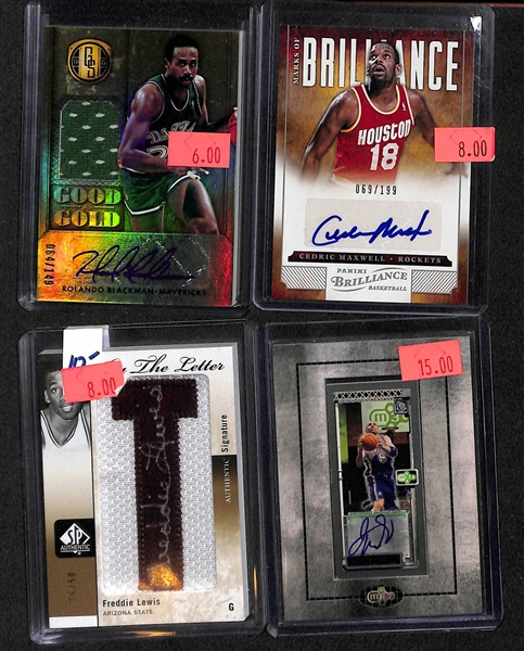 Lot of 62 Manufacturer Certified Autographed Basketball Cards with Stars