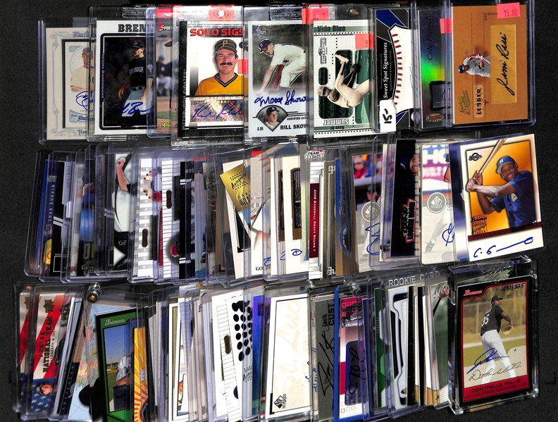 Lot of 80 Certified Autograph Baseball Cards with Hamels