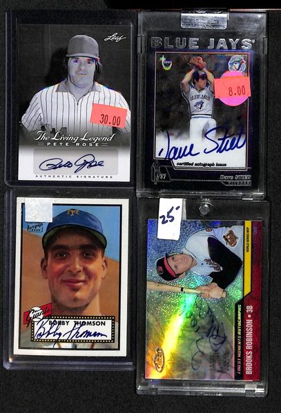 Lot of 60 Certified Autograph Baseball Cards with HOFers, Stars, and Rookie Cards