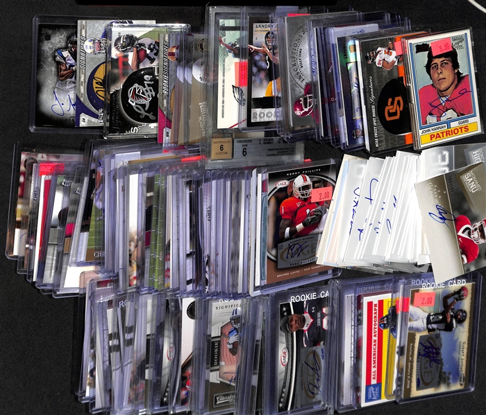 Lot of 100 Certified Autograph Football Cards w. Billy Simms & Donovan McFabb