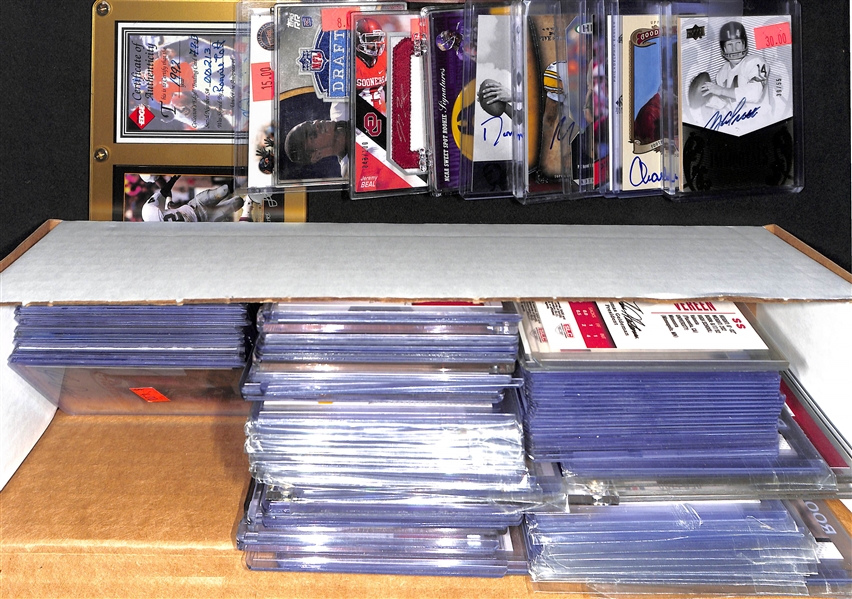 Lot of 110 Certified Autograph Football Cards with YA Tittle