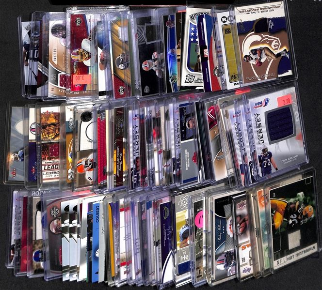 Lot Of 70 Football Jersey & Relic Cards w. Roethlisberger & Manziel