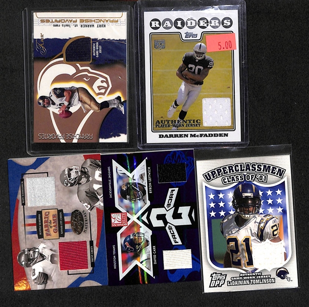 Lot Of 70 Football Jersey & Relic Cards w. Roethlisberger & Manziel